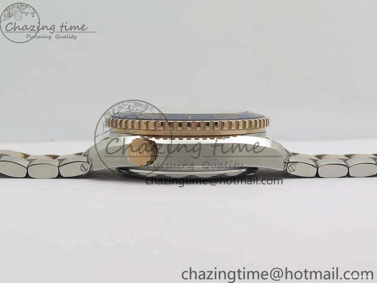 0412 Seamaster Pro Chrono SS RG OM Best Edition Blue Ceramic Blue Dial On SS RG Bracelet A Snug 8129